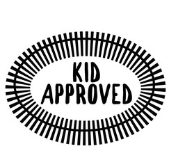 KID APPROVED stamp on white