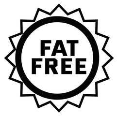 FAT FREE stamp on white