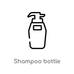 outline shampoo bottle vector icon. isolated black simple line element illustration from beauty concept. editable vector stroke shampoo bottle icon on white background