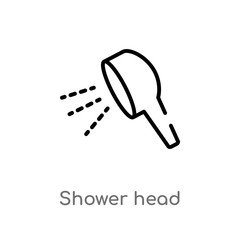outline shower head vector icon. isolated black simple line element illustration from beauty concept. editable vector stroke shower head icon on white background