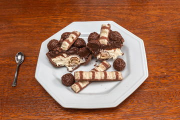 Ribeirão Preto, São Paulo / Brazil – April 02 2019: A homemade Easter Egg with Chocolate Kinder and Brigadeiro.