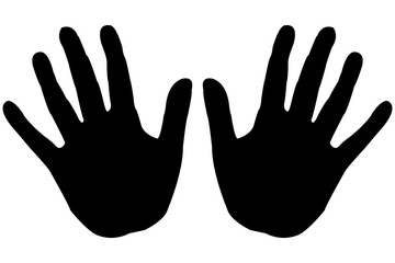 Silueta de manos negras.