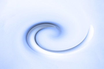Abstract white shape in the form of a helix on a white background. Contemporary art, background,...