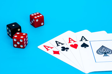 Obraz premium Playing Cards and Dices