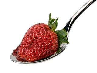 Strawberry in spoon