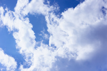Beautiful white fluffy clouds in the blue sky day, cloud day. It best for background, abstract or blur.