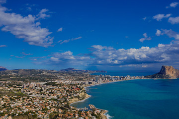 Fototapeta na wymiar Panoramic view of the bay of Calpe, Valencia, Spain.