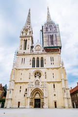 Fototapeta na wymiar cathedral of zagreb old european gothic church