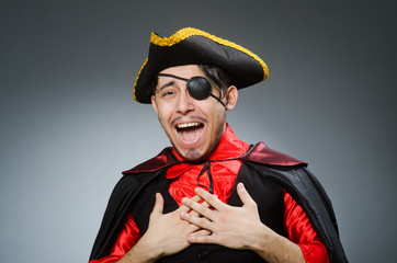 Man pirate against dark background