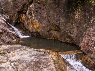 Water bath formed by the waterfall on Koh Phangan. Thailand