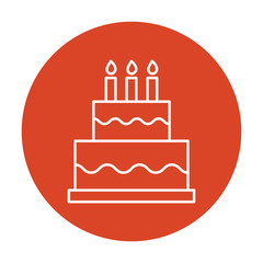 Birthday cake line icon, outline vector sign