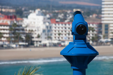 a telescope installed to inspect the beach from away