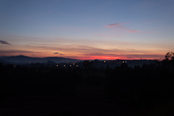 sunset in the mountains