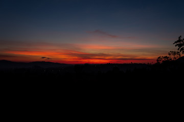sunset in the mountains