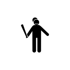 baseball man sportive glyph icon. Element of baseball sport illustration icon. Signs and symbols can be used for web, logo, mobile app, UI, UX