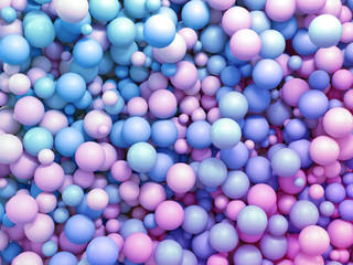 3d render colorful pastel balls, abstract background