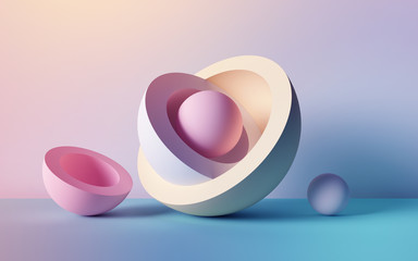 3d render, abstract background, pastel neon balls, primitive geometric shapes, simple mockup, minimal design elements