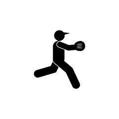 Fototapeta na wymiar man baseball glyph icon. Element of baseball sport illustration icon. Signs and symbols can be used for web, logo, mobile app, UI, UX