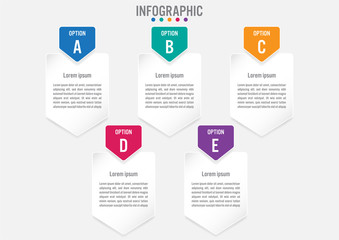 Business infographic labels template with 5 options.Creative concept for infographic..
