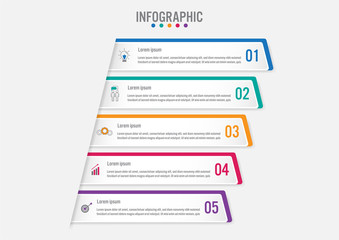 Business infographic labels template with 5 options.Creative concept for infographic..