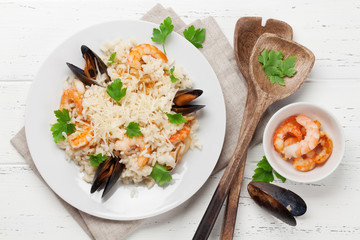 Delicious seafood risotto