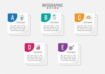 Business infographic labels template with 5 options.Creative concept for infographic..
