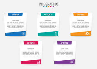 Business infographic labels template with 5 options.Creative concept for infographic..