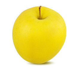 Fresh yellow apple isolated on white background with clipping path