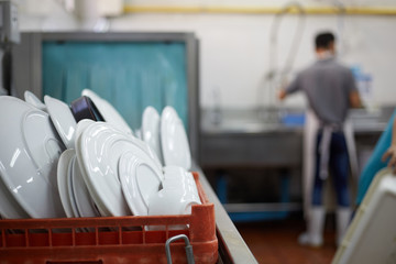 Dish washer of kitchen