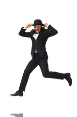Funny man isolated on white background