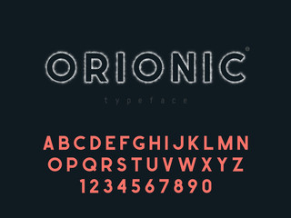 Vector latin uppercase alphabet letters and numbers