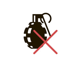 Grenade is forbidden. Vector sign