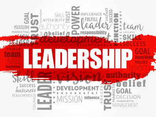 LEADERSHIP word cloud collage, business concept background