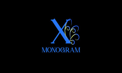 Decorative monogram with calligraphic letter. Logo logo design, business identity identity for a restaurant, royalty, boutique, cafe, hotel. Vector illustration
