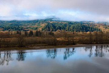 Calm day at beautiful Columbia river, Washington and Oregon