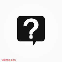 Information support, question mark icon vector sign symbol for design