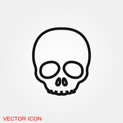 Skull icon vector sign symbol for design