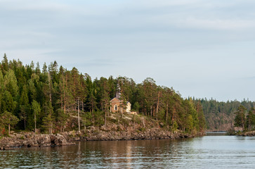 Small church on the shore