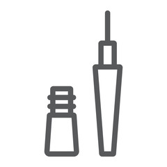 Eyeliner line icon, makeup and cosmetic, eye enhancer sign, vector graphics, a linear pattern on a white background.