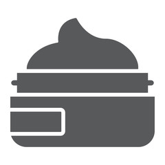 Beauty cream glyph icon, makeup and cosmetic, skin cream sign, vector graphics, a solid pattern on a white background.