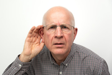 Senior suffering from deafness