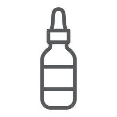 Cosmetic serum line icon, makeup and cosmetic, moisturizer sign, vector graphics, a linear pattern on a white background.