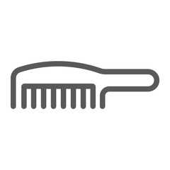 Comb line icon, barber and beauty, hairbrush sign, vector graphics, a linear pattern on a white background.