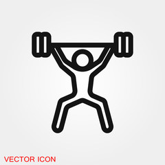 Weightlifter icon vector sign symbol for design