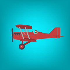 Retro airplane, vector illustration.