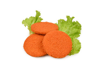 Fish burger isolated on white background.