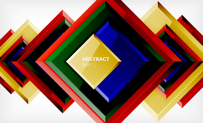 Geometric abstract background, modern square design