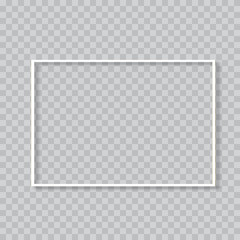White vintage frame on transparent background. Vector