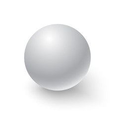 White sphere. Ball. 3D. Vector illustration.