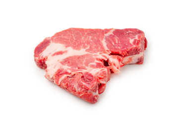 Raw pork isolated on white background.